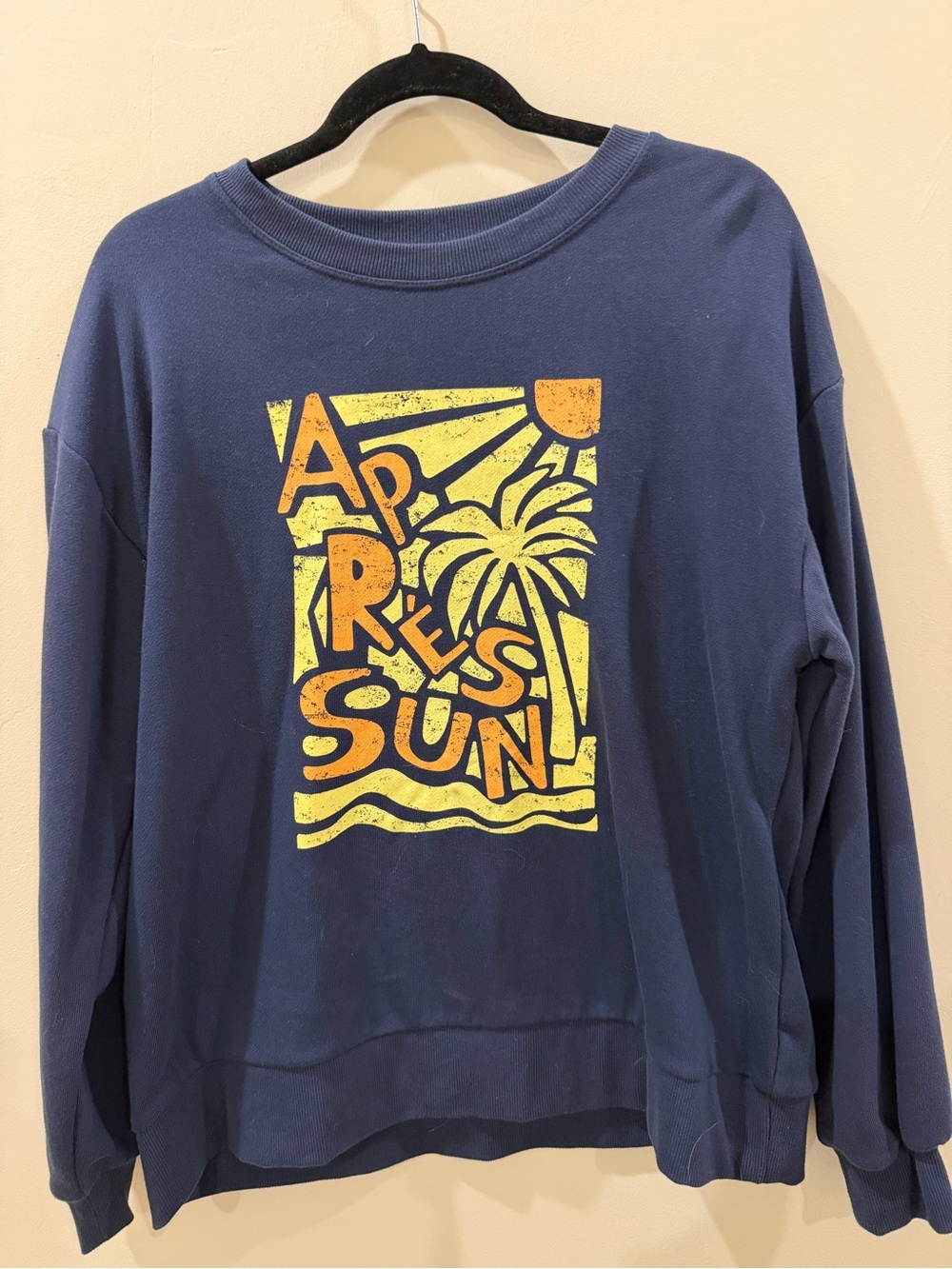 C&C California Navy Pullover with Yellow & Orange Beach Graphic